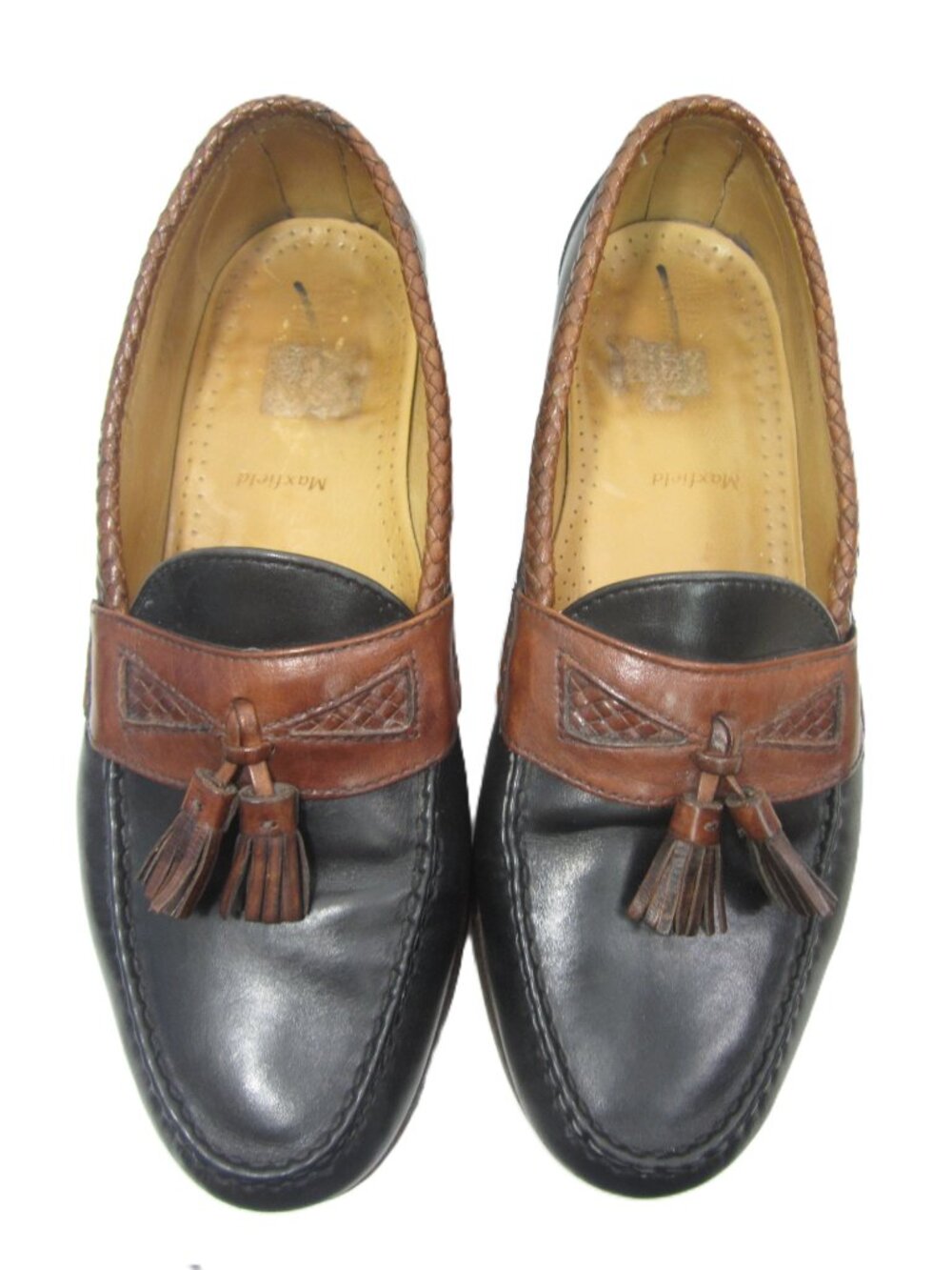Allen Edmonds 10.5 EEE Maxfield Black Brown Tassel Loafers Extra Wide XW